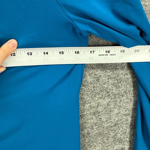 Chico's Blouse Women 00 Blue Long Sleeve Crew Neck Pullover Casual Solid - Picture 5 of 7